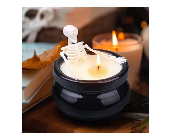 at home activities fall - Halloween Skeleton Candle