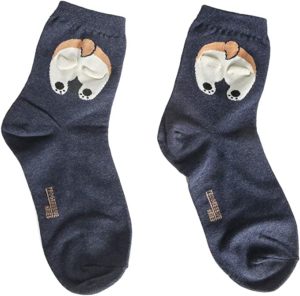 two pairs of corgi butt socks gifts for dog lovers