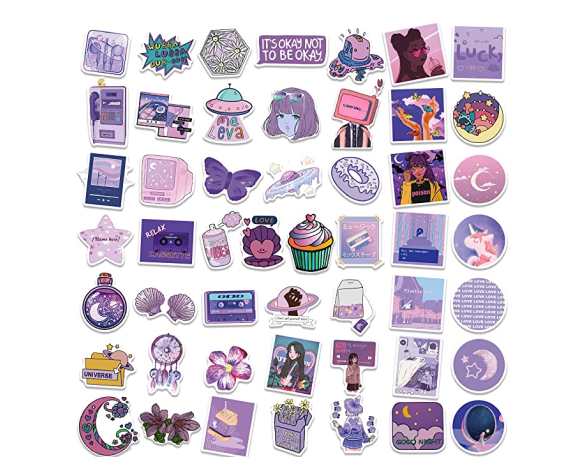 purple kawaii stickers